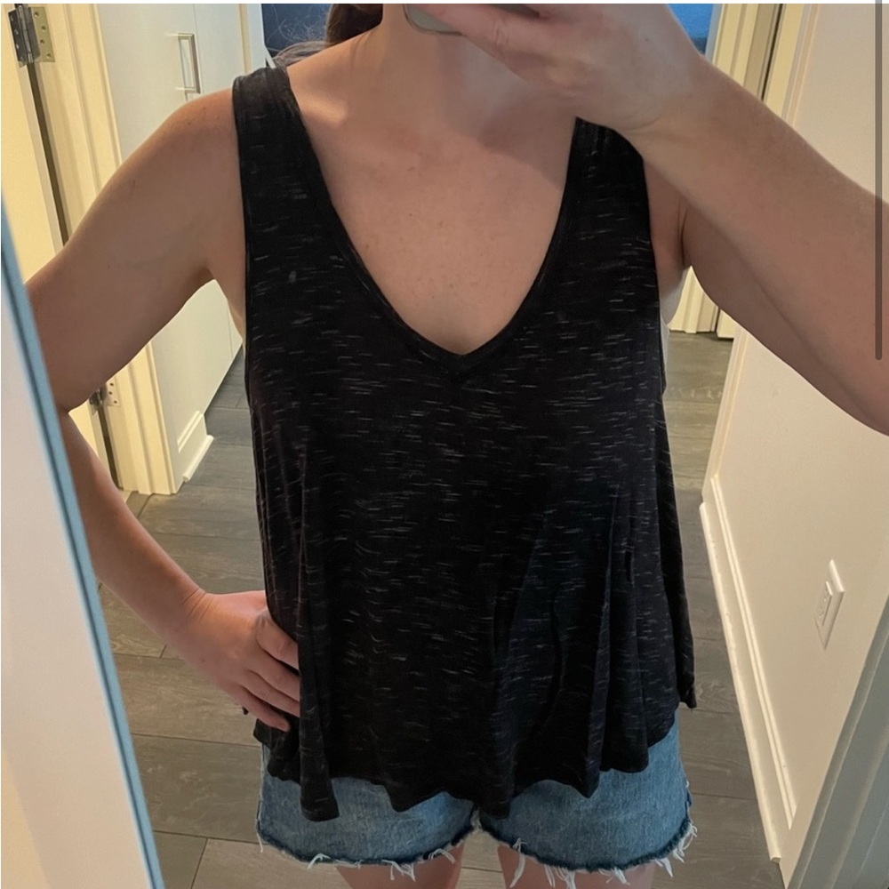 Black Tank/Sleeveless Top - Casual Lightweight - Size L - One Clothing